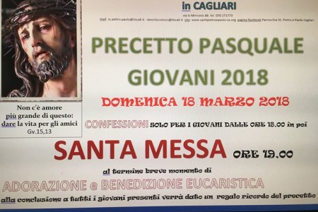 18.3.2018 OMELIA PRECETTO PASQUALE GIOVANI